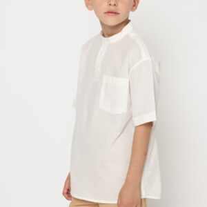 חולצה צווארון סיני לבנה